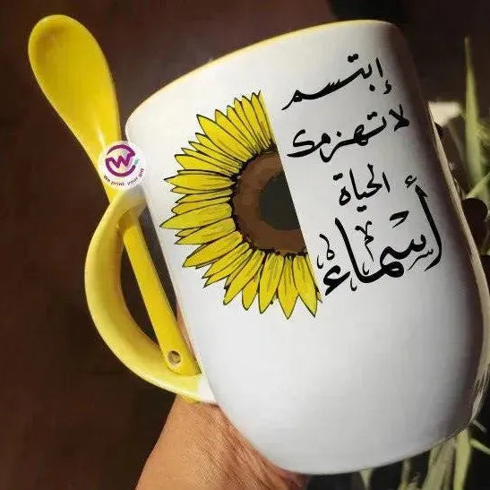 Mug-With Spoon - Sun flower - WE PRINT