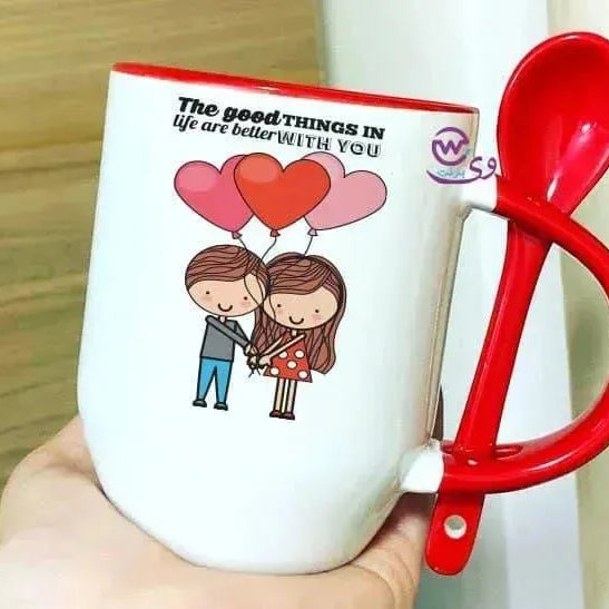 Mug-With Spoon - Valentine's Day 1 - WE PRINT