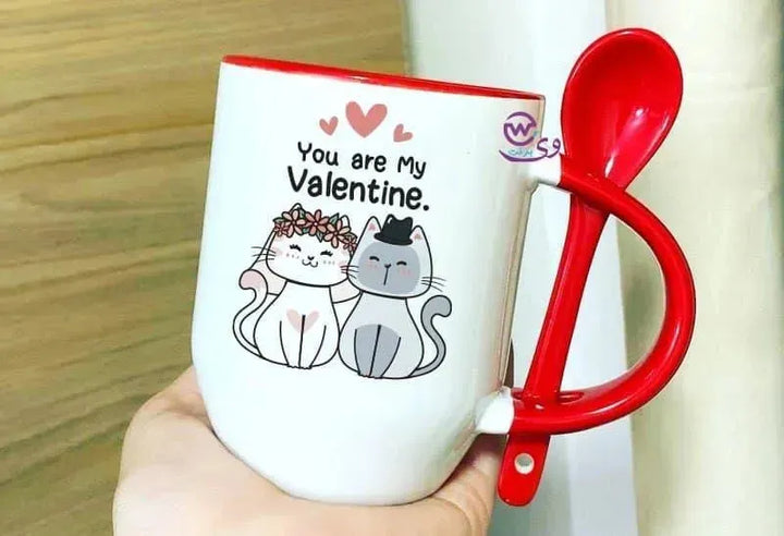 Mug-With Spoon - Valentine's Day 1 - WE PRINT