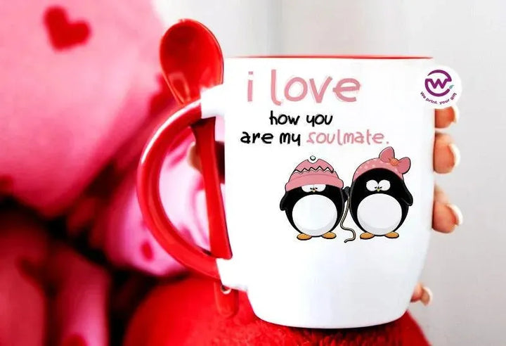 Mug-With Spoon - Valentine's Day - WE PRINT