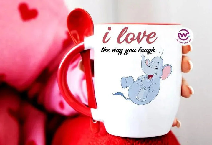 Mug-With Spoon - Valentine's Day - WE PRINT