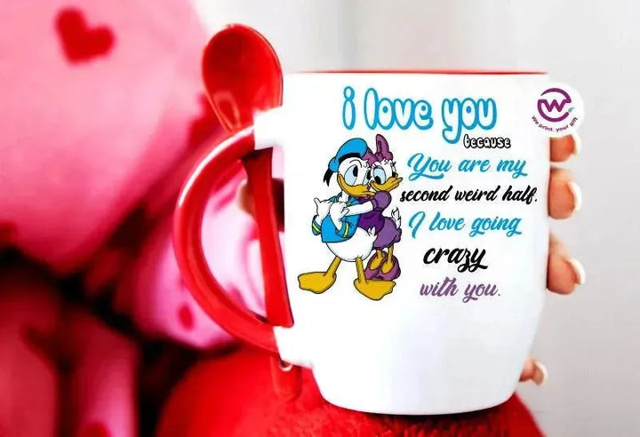 Mug-With Spoon - Valentine's Day - WE PRINT