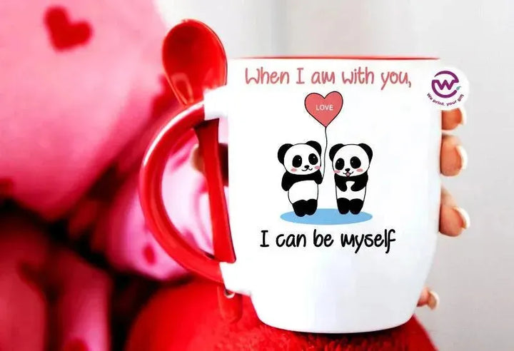 Mug-With Spoon - Valentine's Day - WE PRINT