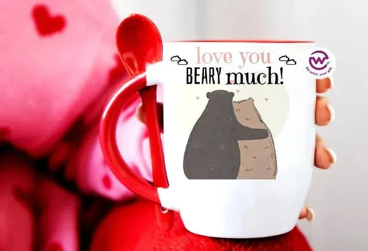 Mug-With Spoon - Valentine's Day - WE PRINT