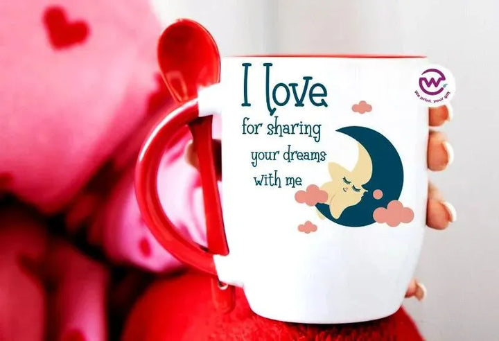 Mug-With Spoon - Valentine's Day - WE PRINT