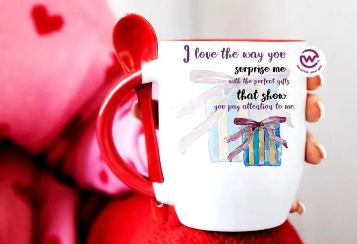 Mug-With Spoon - Valentine's Day - WE PRINT