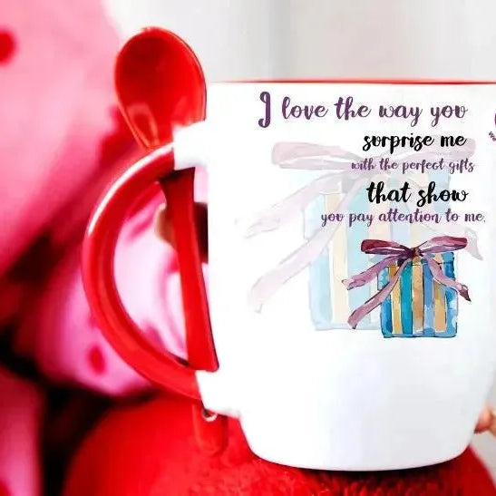Mug-With Spoon - Valentine's Day - WE PRINT