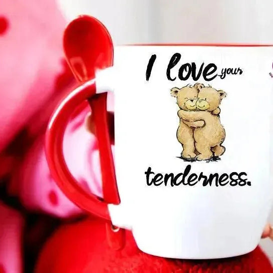 Mug-With Spoon - Valentine's Day - WE PRINT