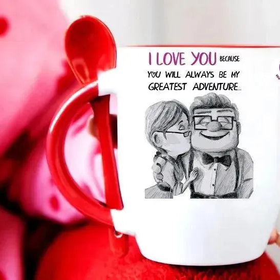 Mug-With Spoon - Valentine's Day - WE PRINT