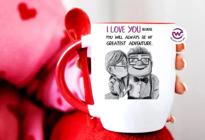 Mug-With Spoon - Valentine's Day - WE PRINT