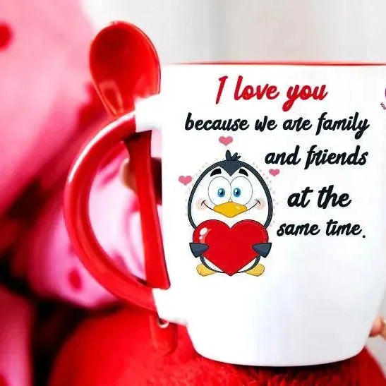 Mug-With Spoon - Valentine's Day - WE PRINT