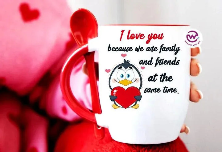 Mug-With Spoon - Valentine's Day - WE PRINT