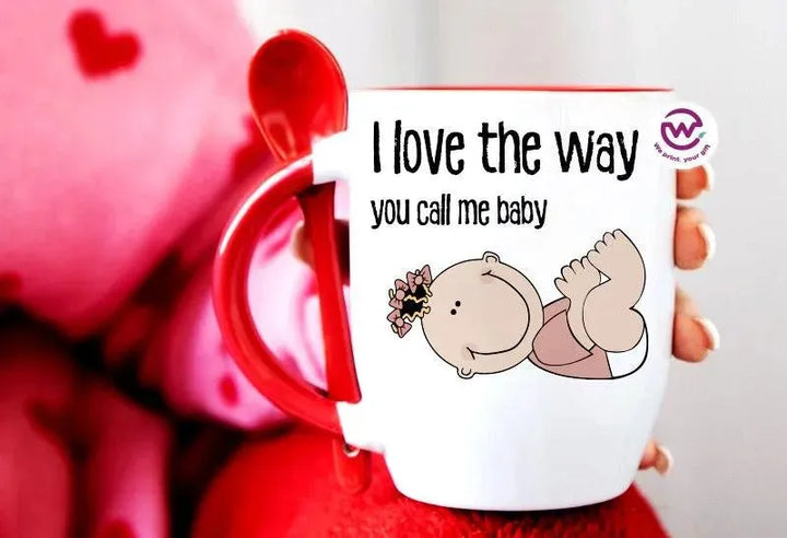 Mug-With Spoon - Valentine's Day - WE PRINT