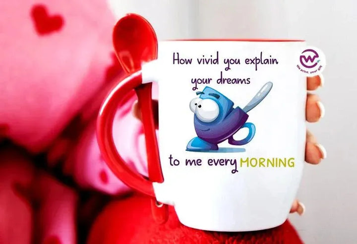 Mug-With Spoon - Valentine's Day - WE PRINT