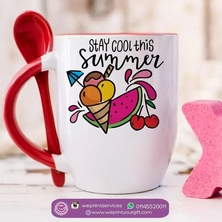 Mug-With Spoon - Watermelon - WE PRINT