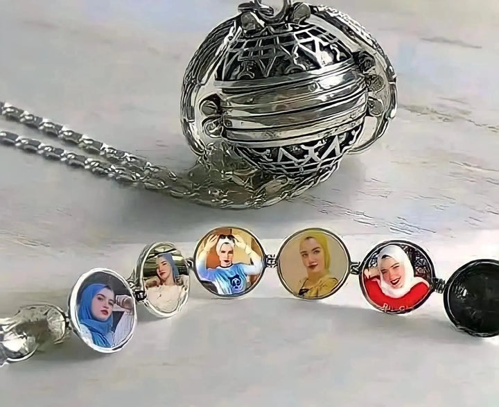 Necklace -Angel Wings with 4 photos - WE PRINT