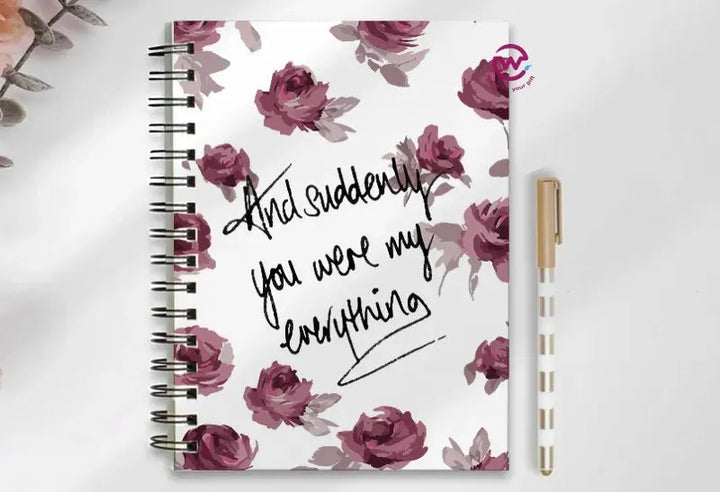 Notebook - A5 Size - English quotes - WE PRINT