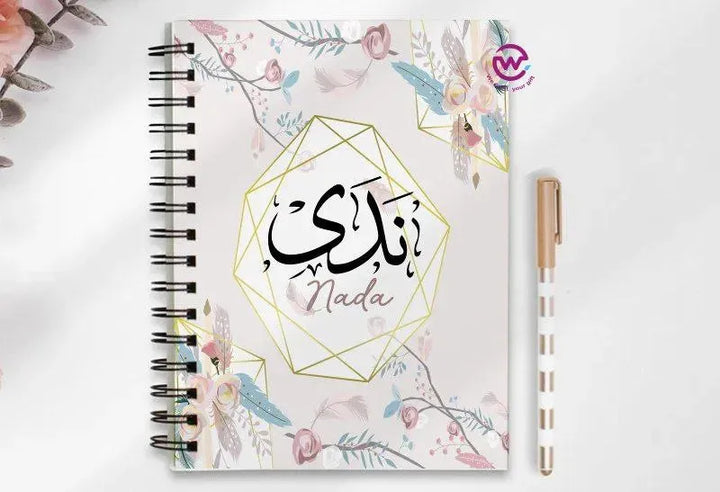 Notebook - A5 Size - Names-flowers background - WE PRINT