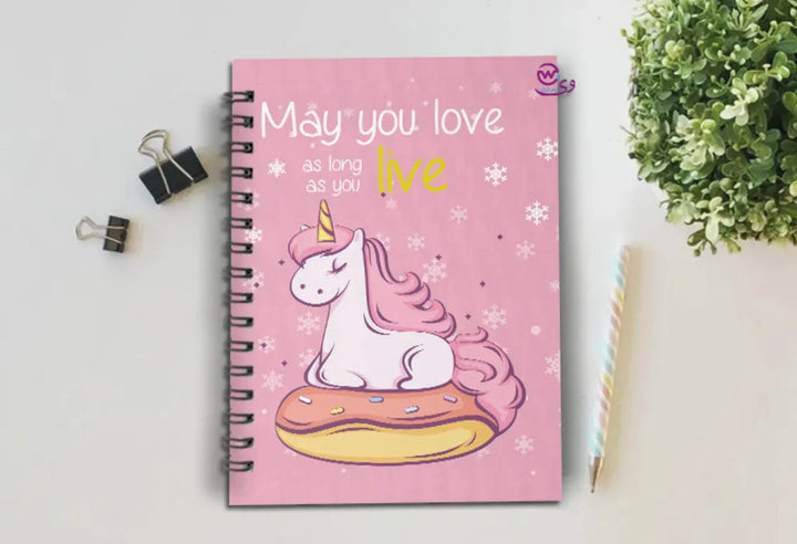 Notebook - A5 Size - Unicorn Designs - WE PRINT