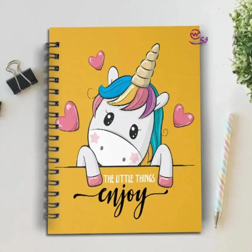 Notebook - A5 Size - Unicorn Designs - WE PRINT