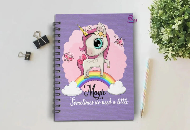 Notebook - A5 Size - Unicorn Designs - WE PRINT