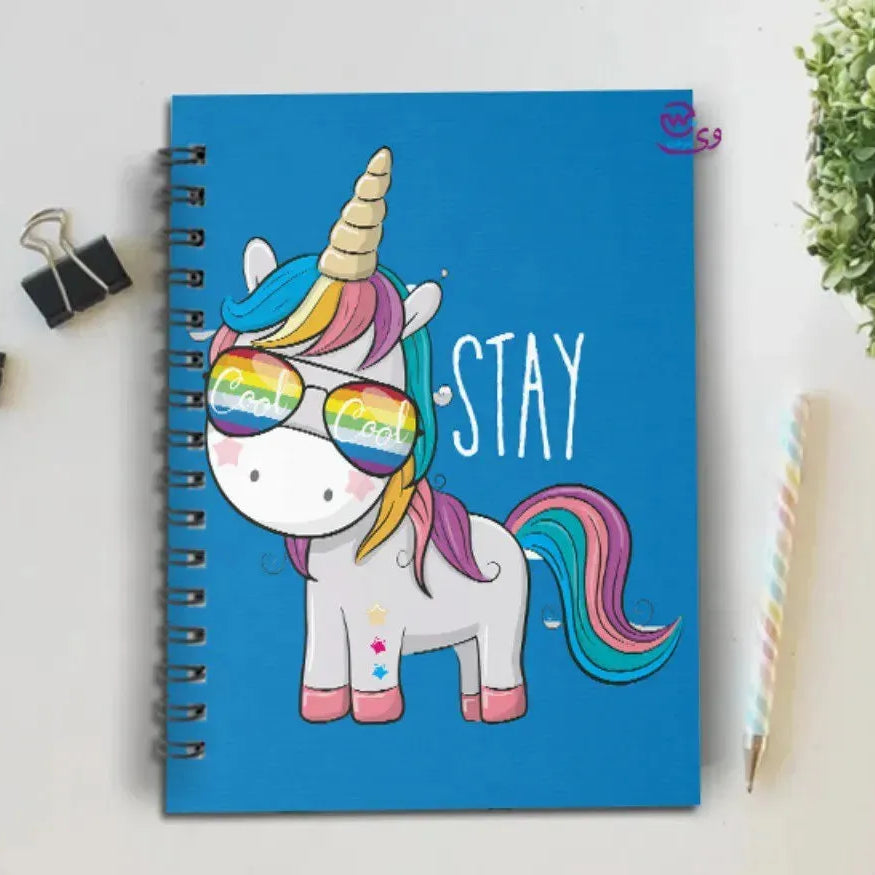 Notebook - A5 Size - Unicorn Designs - WE PRINT