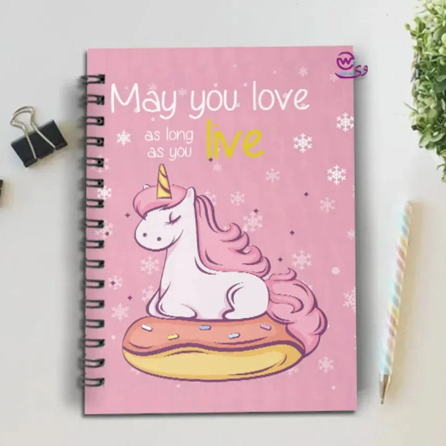 Notebook - A5 Size - Unicorn Designs - WE PRINT