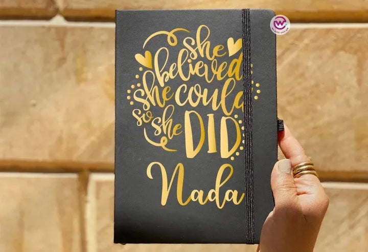 Notebook with Elastic Band - Motivational words - WE PRINT