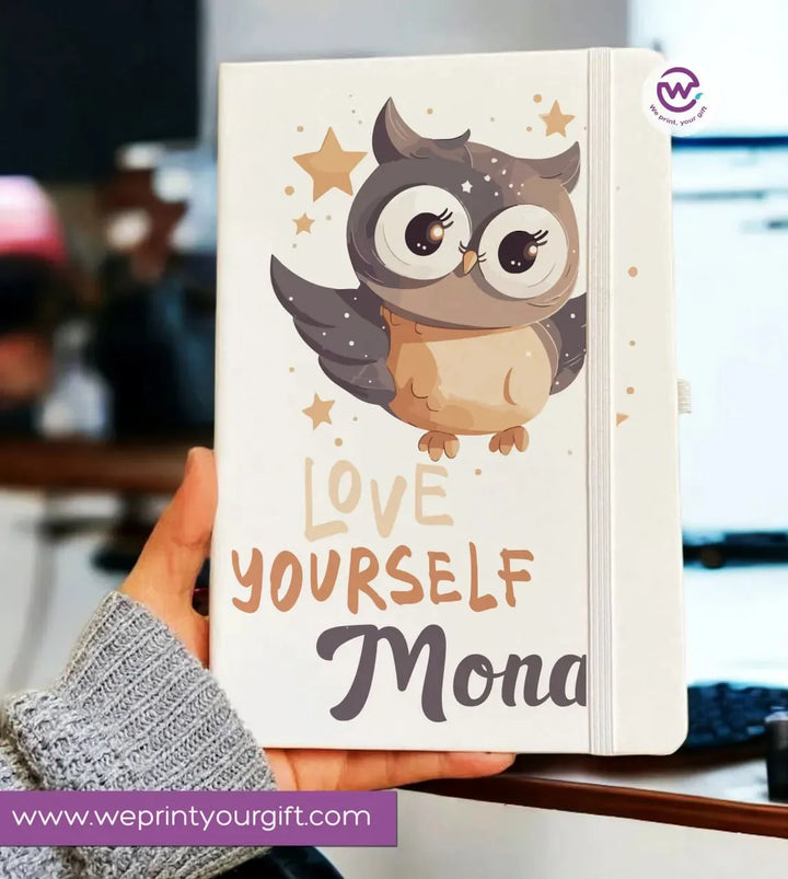 Notebook with Elastic Band - OWL - WE PRINT