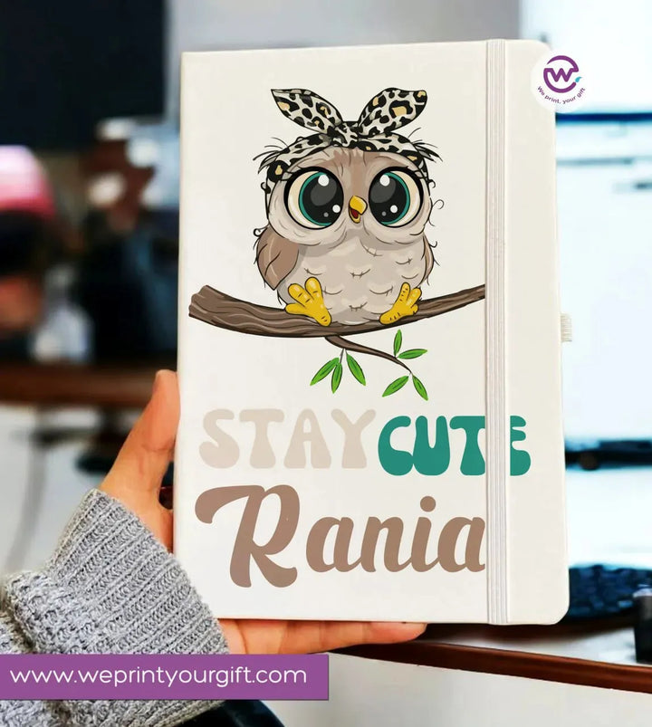 Notebook with Elastic Band - OWL - WE PRINT