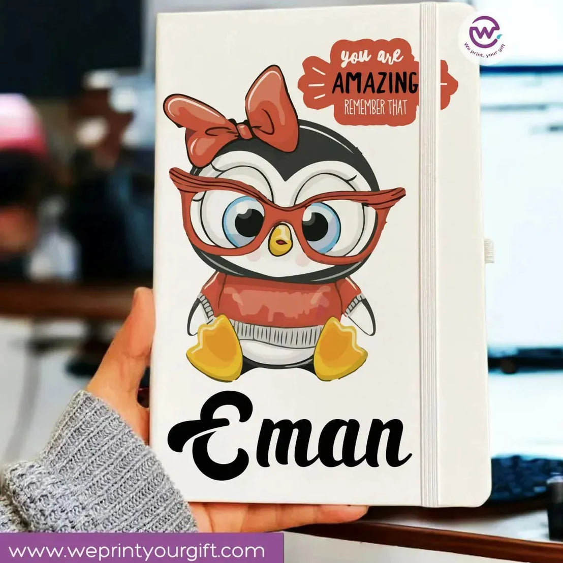 Notebook with Elastic Band - OWL - WE PRINT