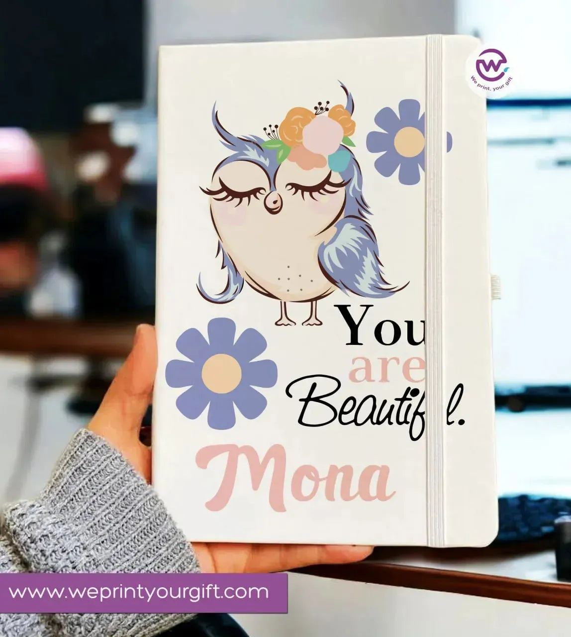 Notebook with Elastic Band - OWL - WE PRINT