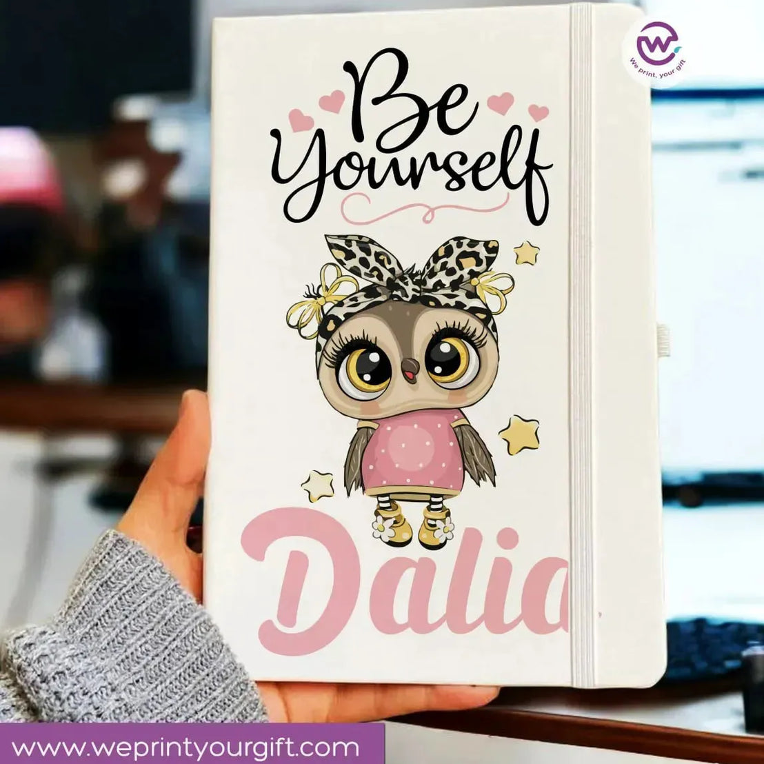 Notebook with Elastic Band - OWL - WE PRINT