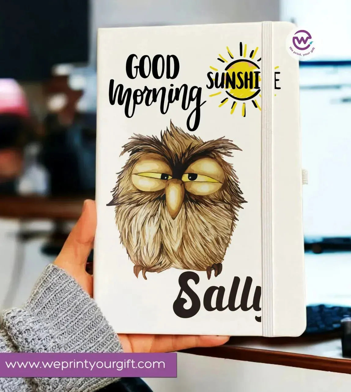 Notebook with Elastic Band - OWL - WE PRINT