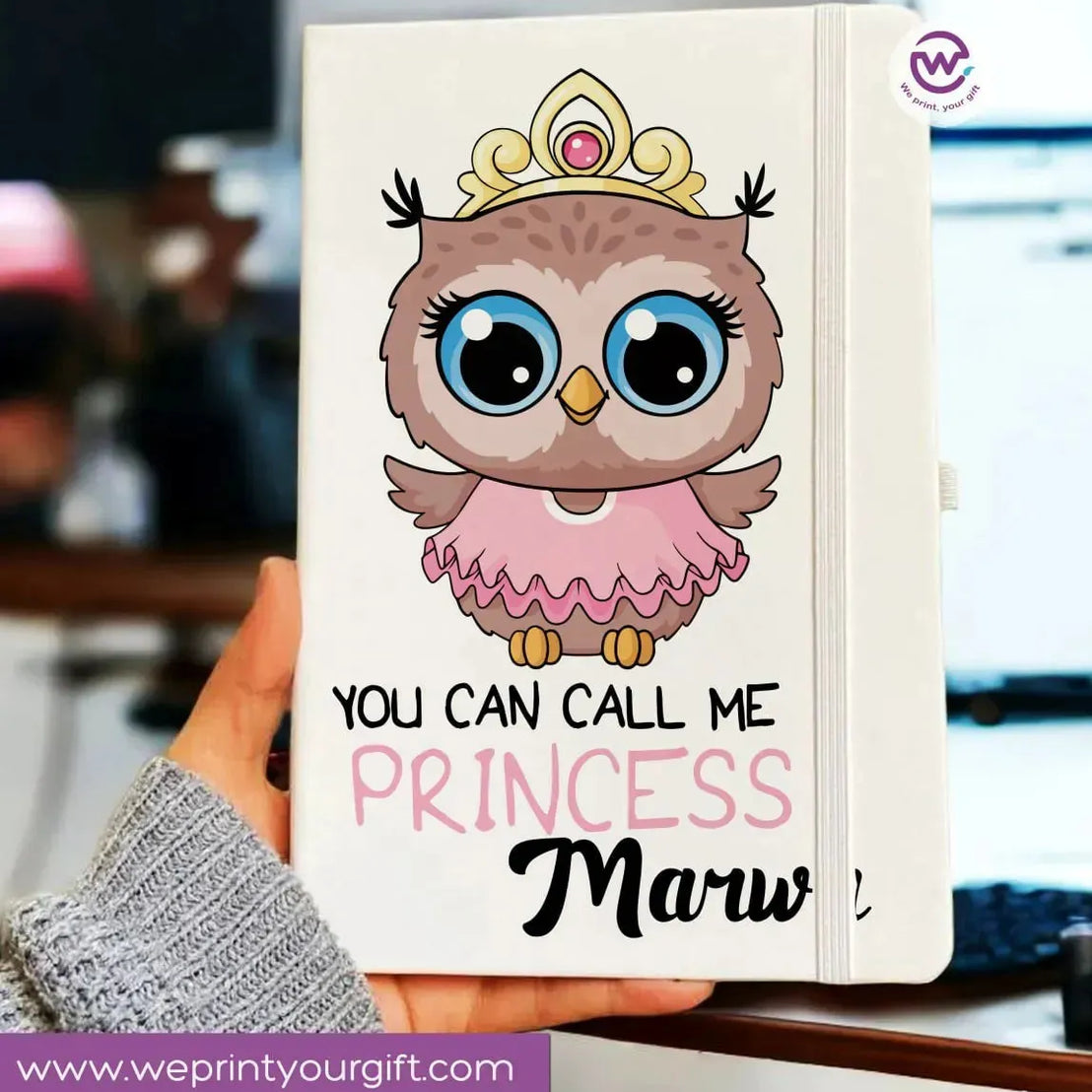 Notebook with Elastic Band - OWL - WE PRINT