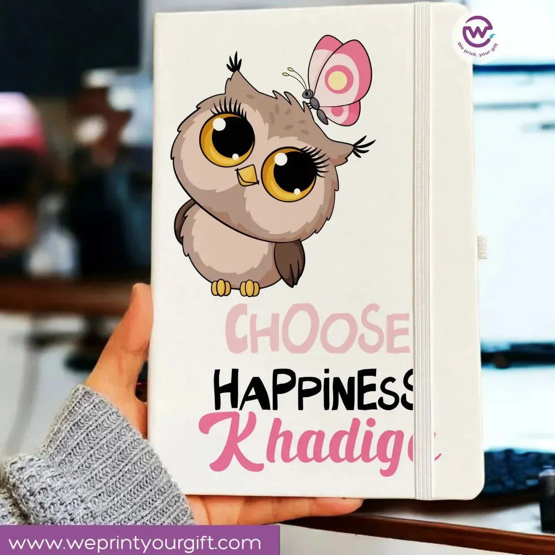 Notebook with Elastic Band - OWL - WE PRINT