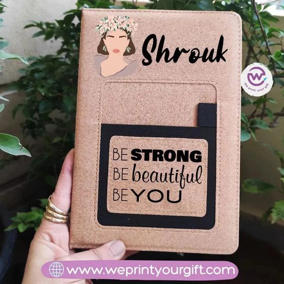 Notebook with fabric Cover& pocket- Names - B - WE PRINT