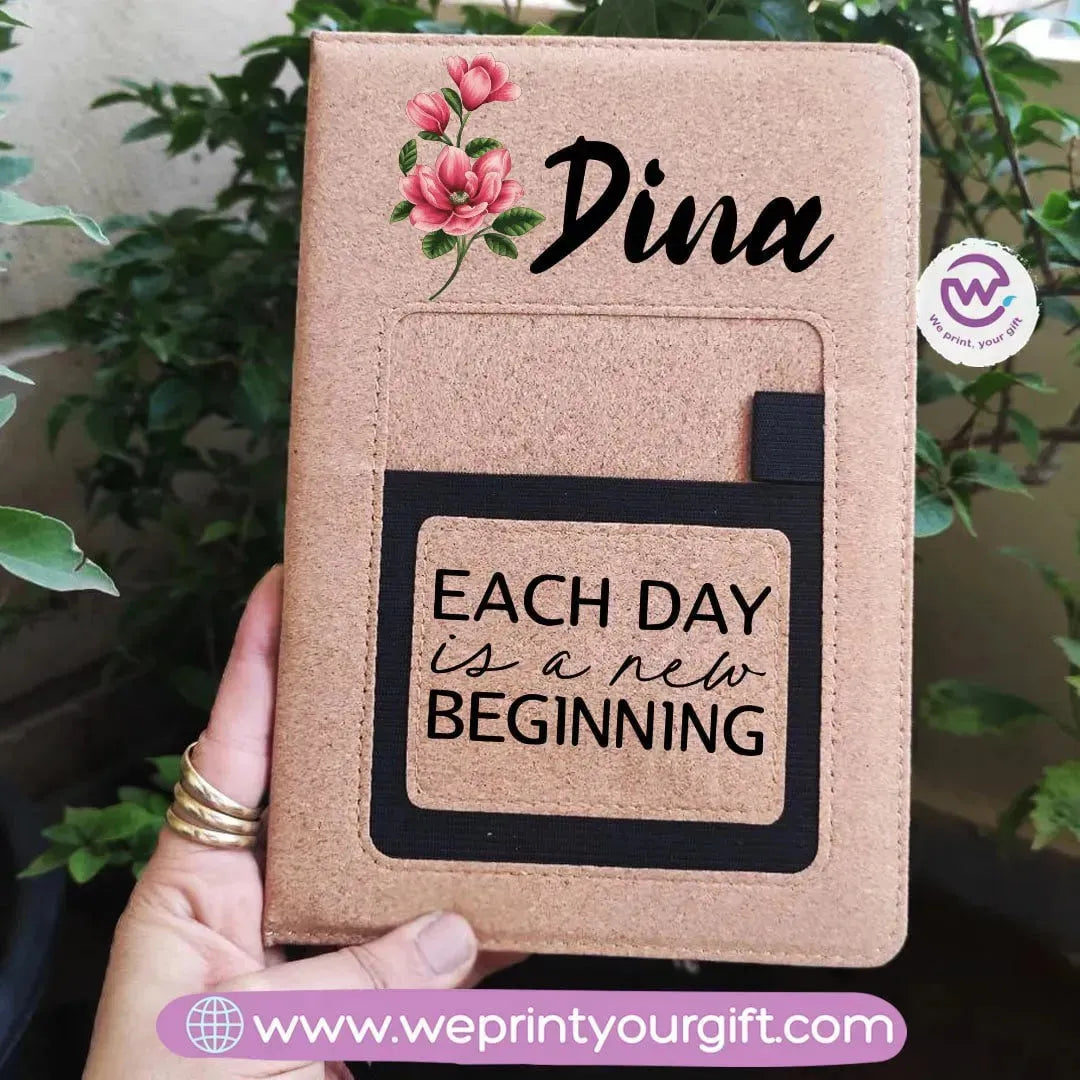 Notebook with fabric Cover& pocket- Names - B - WE PRINT