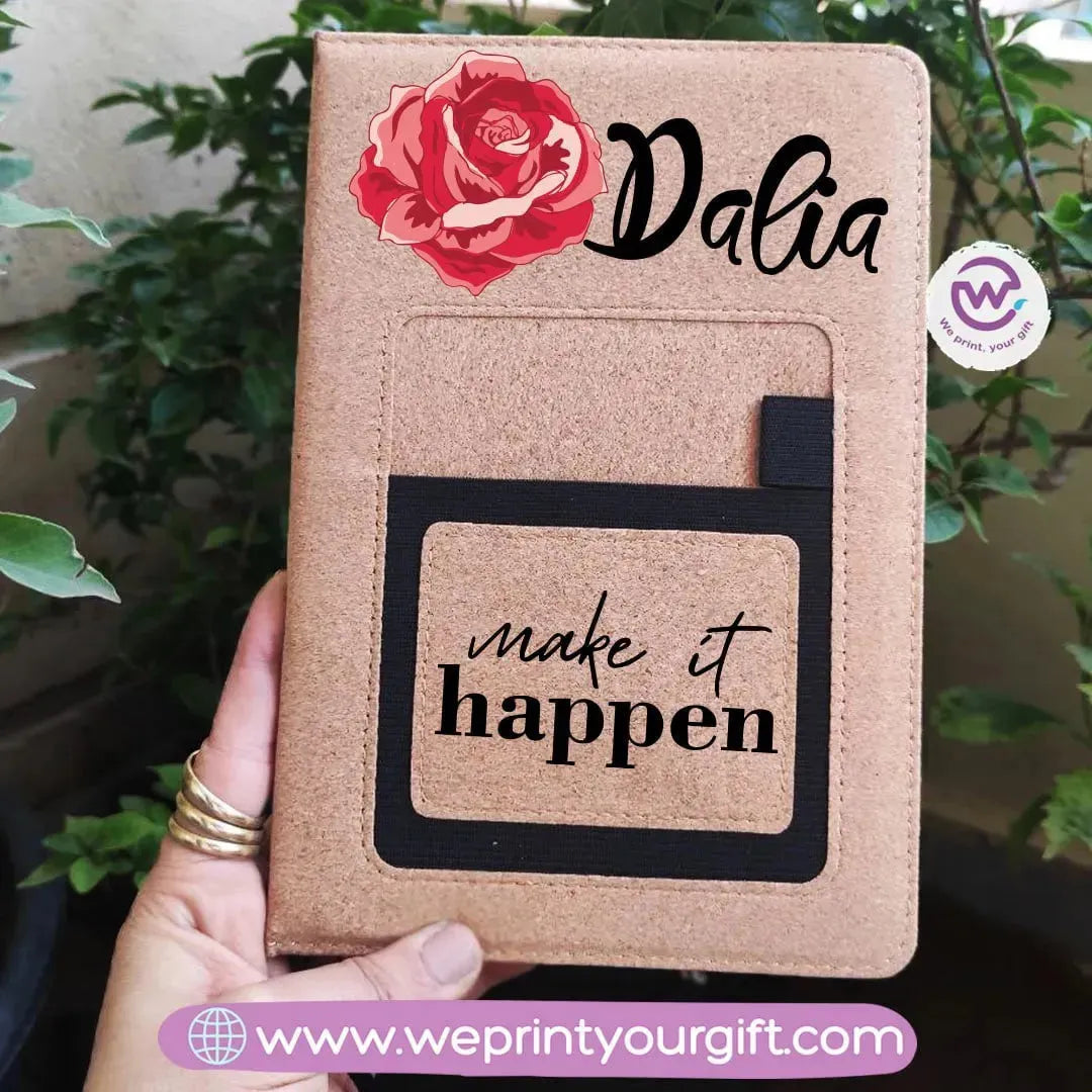 Notebook with fabric Cover& pocket- Names - B - WE PRINT