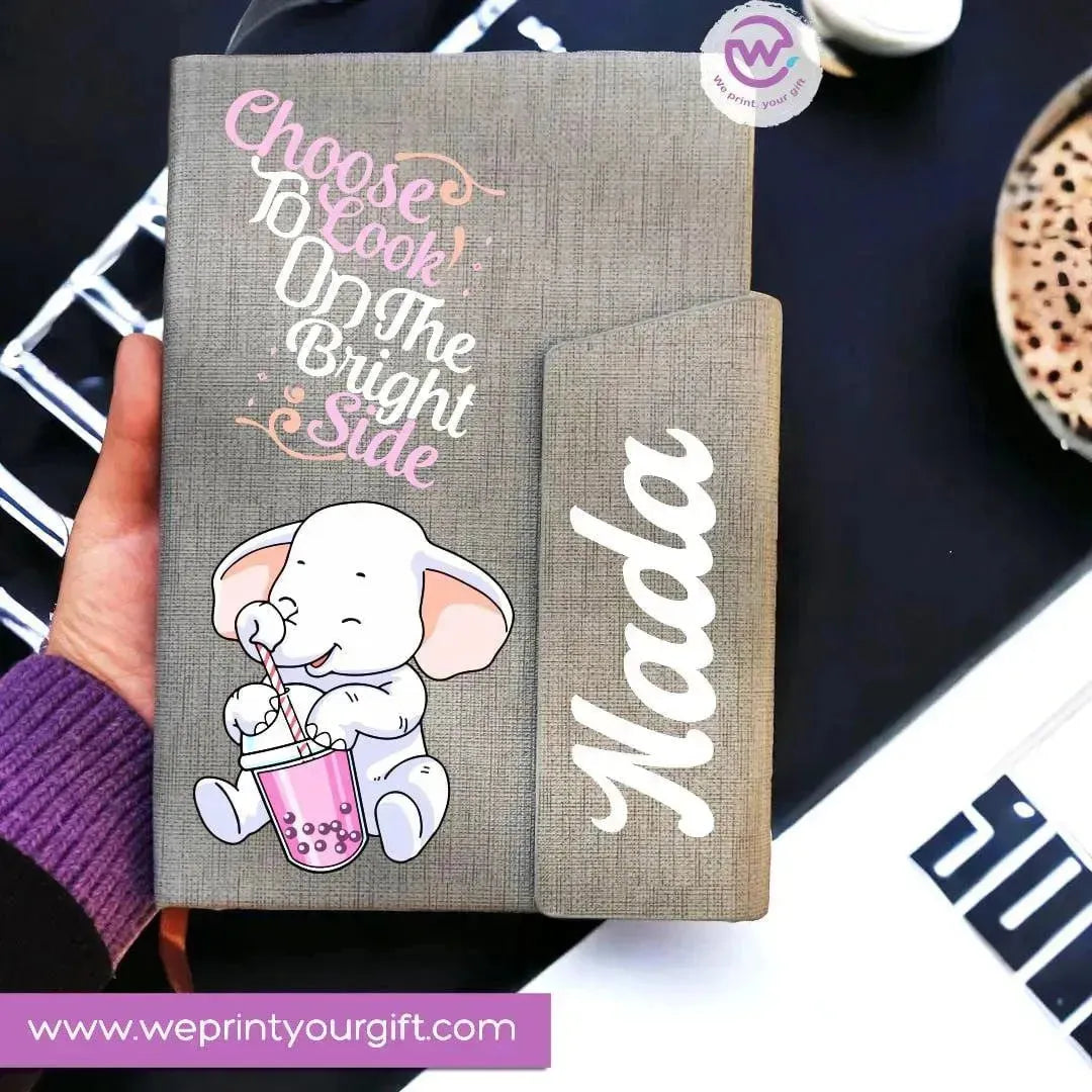 Notebook with magnetic closure-cute Elephant - WE PRINT