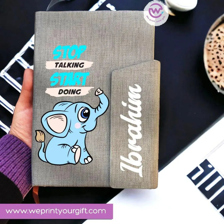 Notebook with magnetic closure-cute Elephant - WE PRINT