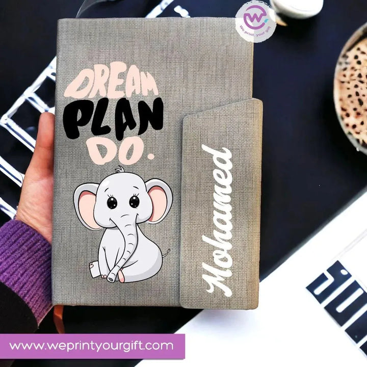 Notebook with magnetic closure-cute Elephant - WE PRINT