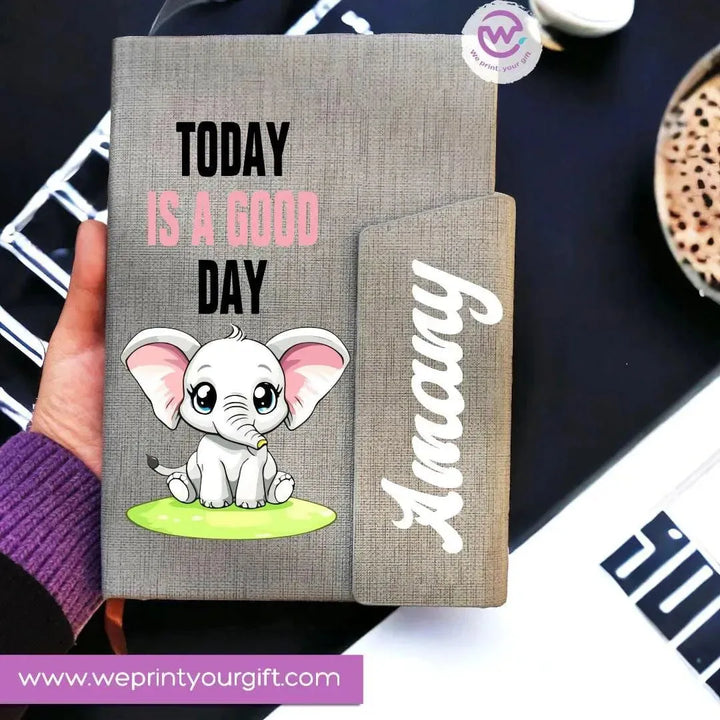 Notebook with magnetic closure-cute Elephant - WE PRINT