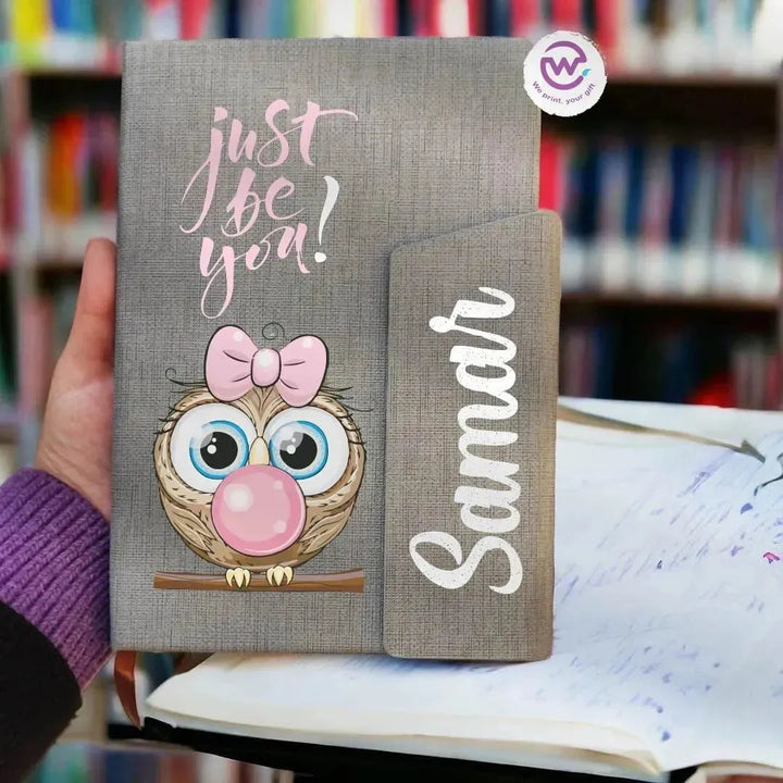 Notebook with magnetic closure-Cute Owl - WE PRINT