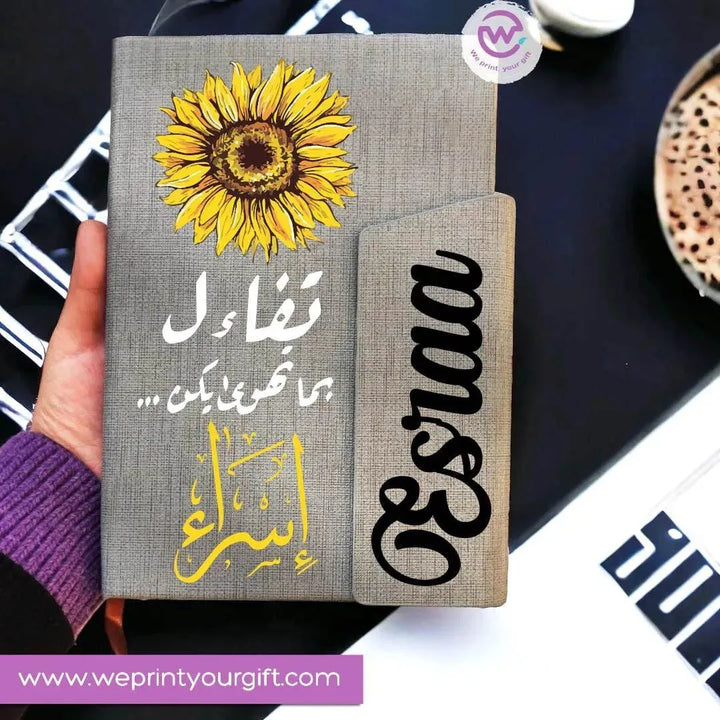 Notebook with magnetic closure-Sunflower - WE PRINT