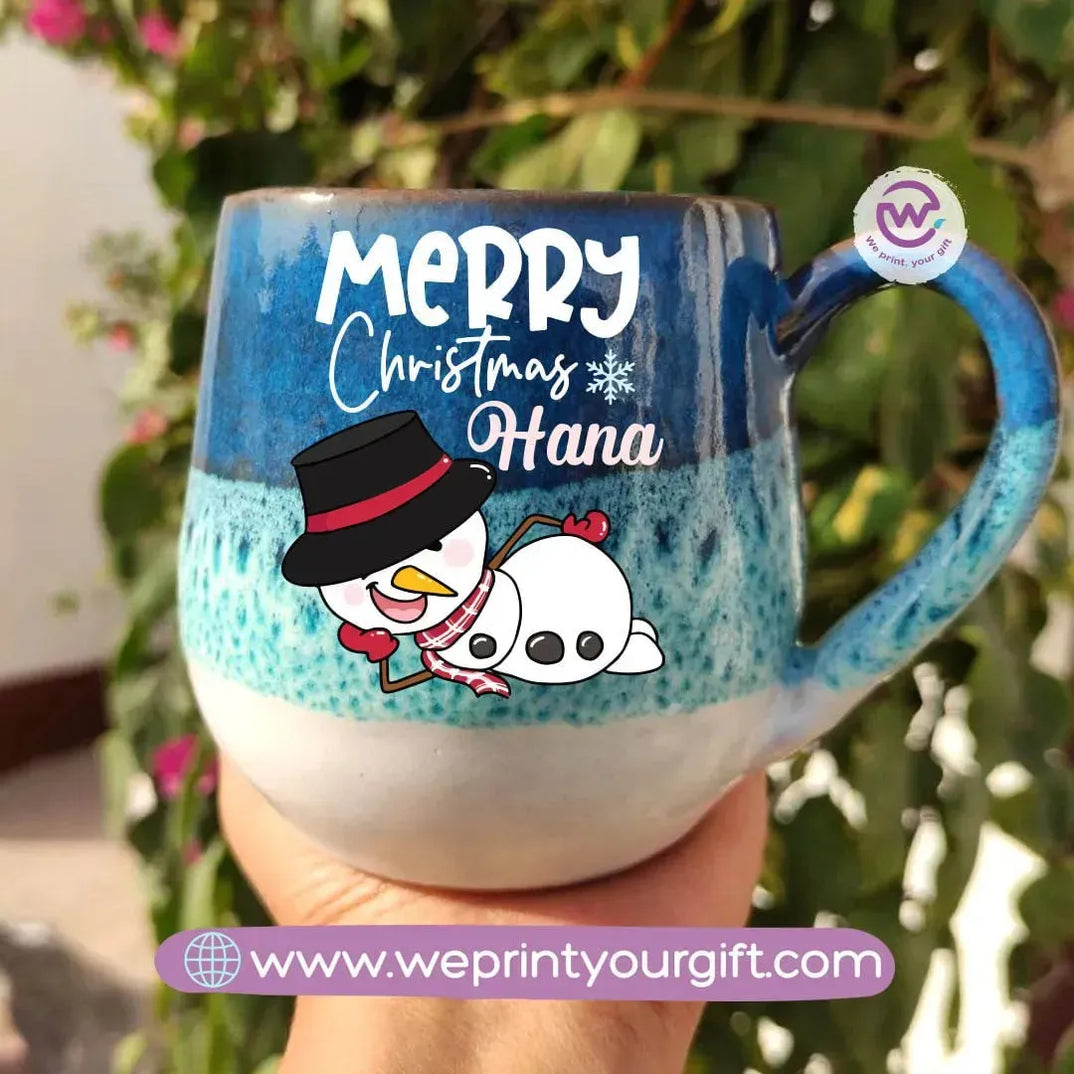 Ocean Handmade Pottery Mug-Christmas - WE PRINT