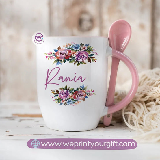 personalized mug- spoon mug- Names - WE PRINT