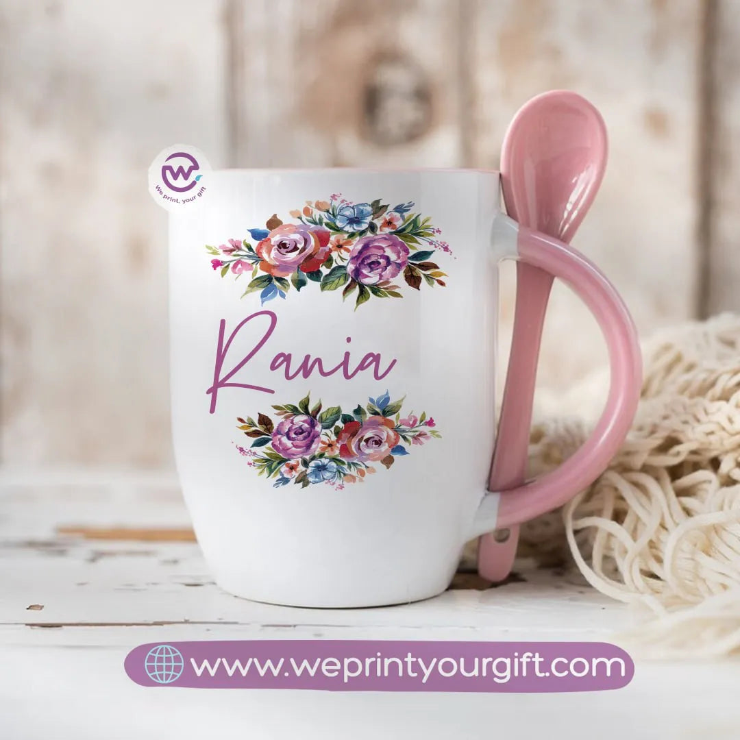 personalized mug- spoon mug- Names - WE PRINT