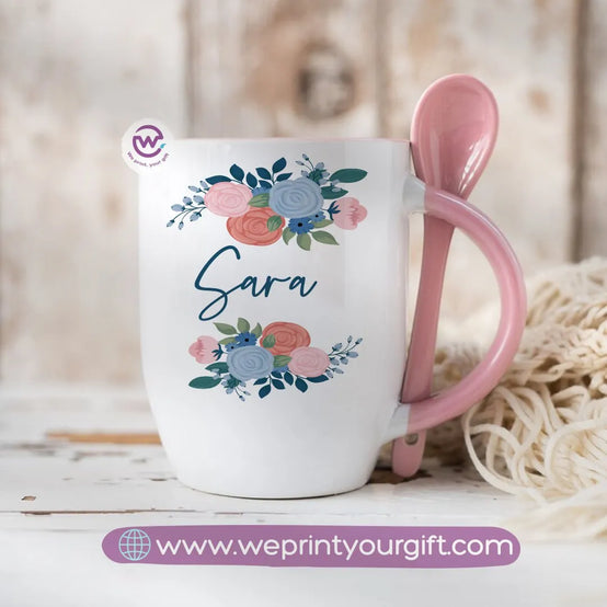 personalized mug- spoon mug- Names - WE PRINT