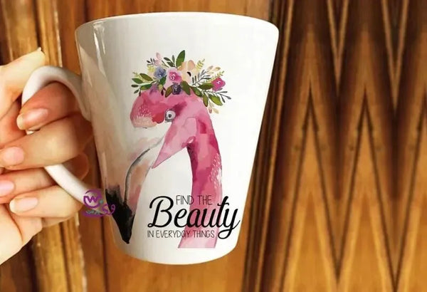 Personalized Mugs -Conical-Flamingos - WE PRINT